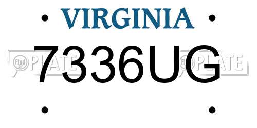 7336UG Virginia License Plate