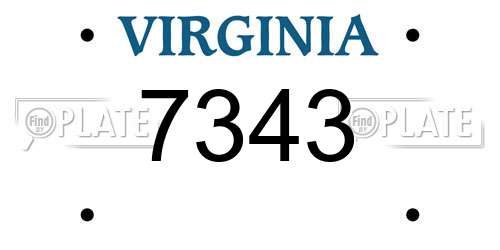 7343 Virginia License Plate