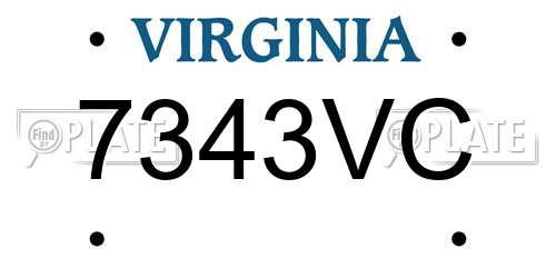 7343VC Virginia License Plate