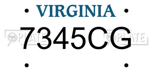 7345CG Virginia License Plate