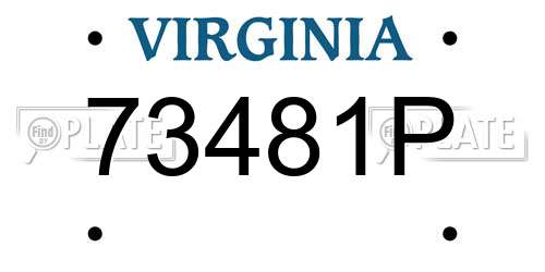 73481P Virginia License Plate