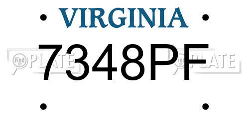 7348PF Virginia License Plate