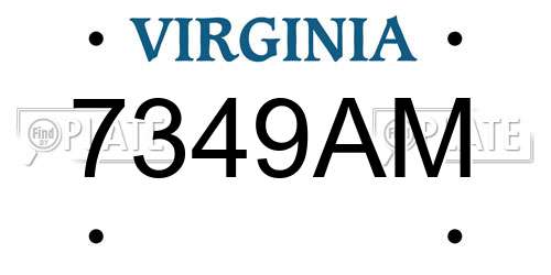 7349AM Virginia License Plate