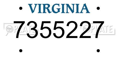 7355227 Virginia License Plate