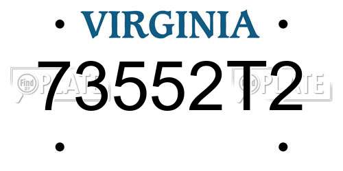 73552T2 Virginia License Plate