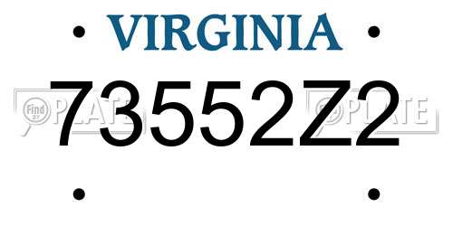 73552Z2 Virginia License Plate