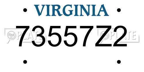 73557Z2 Virginia License Plate