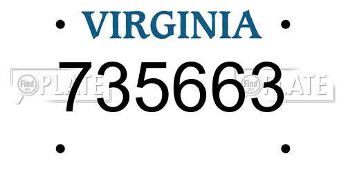 735663 Virginia License Plate
