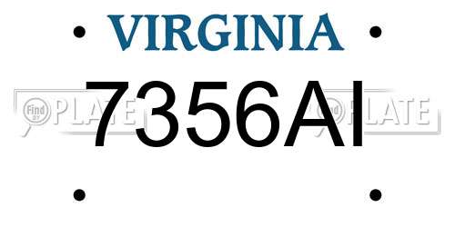 7356AI Virginia License Plate