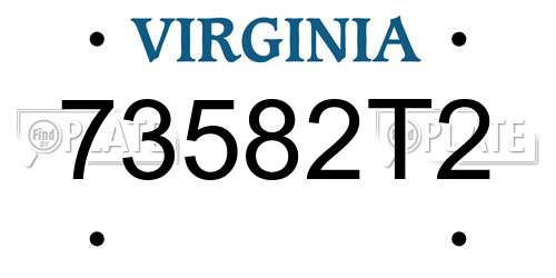 73582T2 Virginia License Plate