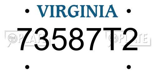 73587T2 Virginia License Plate