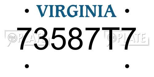 73587T7 Virginia License Plate