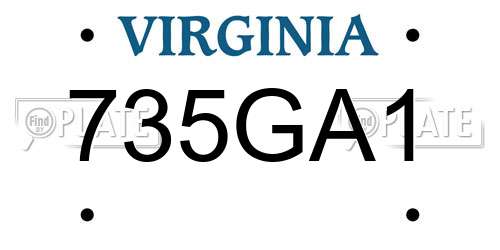 735GA1 Virginia License Plate