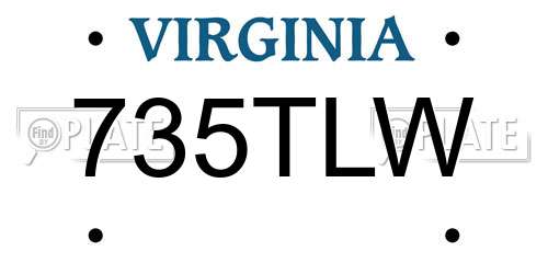735TLW Virginia License Plate