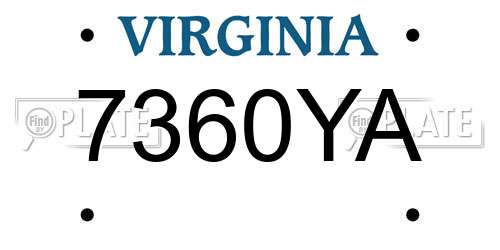 7360YA Virginia License Plate