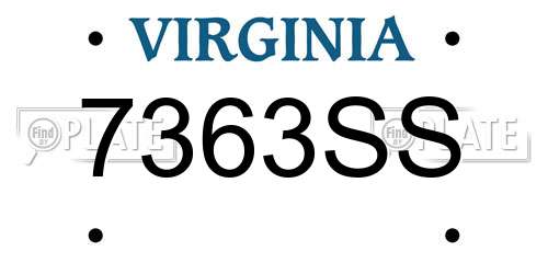 7363SS Virginia License Plate