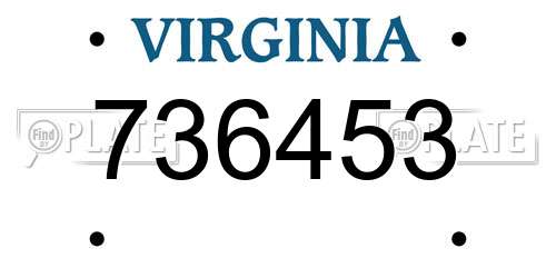 736453 Virginia License Plate