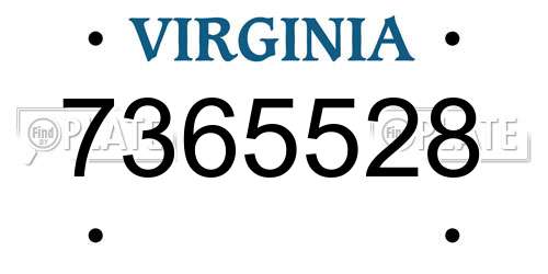 7365528 Virginia License Plate