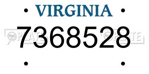 7368528 Virginia License Plate