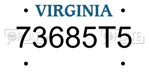 73685T5 Virginia License Plate