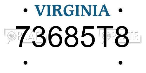 73685T8 Virginia License Plate