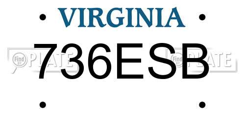 736ESB Virginia License Plate