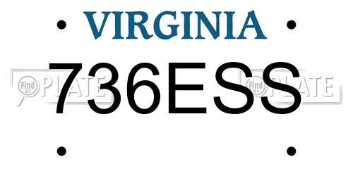 736ESS Virginia License Plate