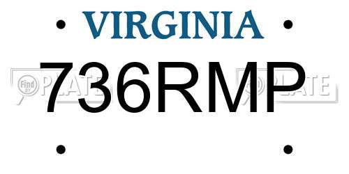 736RMP Virginia License Plate