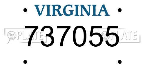 737055 Virginia License Plate