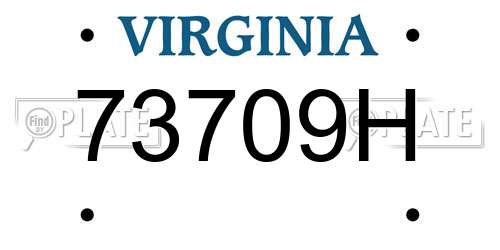 73709H Virginia License Plate