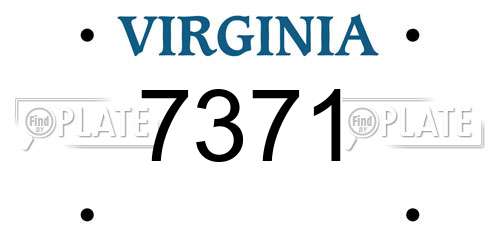 7371 Virginia License Plate