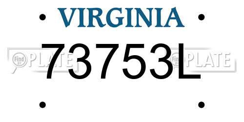 73753L Virginia License Plate