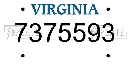 7375593 Virginia License Plate
