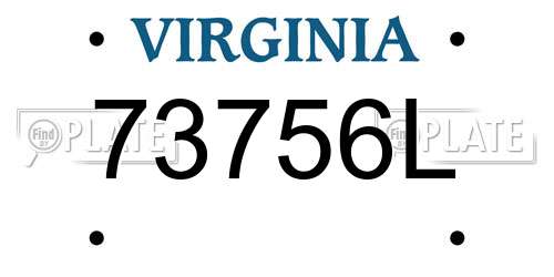 73756L Virginia License Plate