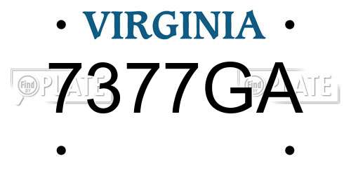 7377GA Virginia License Plate