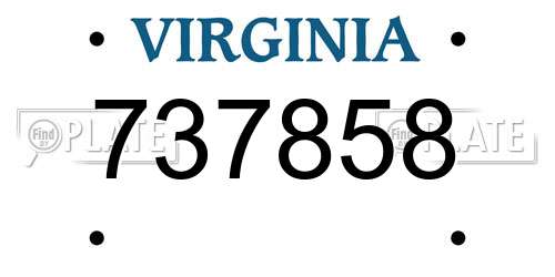 737858 Virginia License Plate