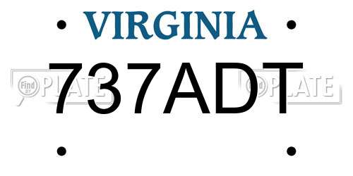 737ADT Virginia License Plate