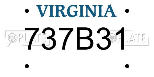 737B31 Virginia License Plate
