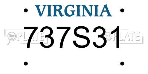 737S31 Virginia License Plate