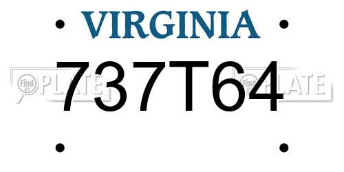 737T64 Virginia License Plate