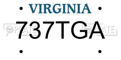 737TGA Virginia License Plate