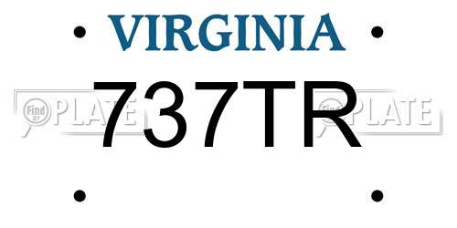 737TR Virginia License Plate