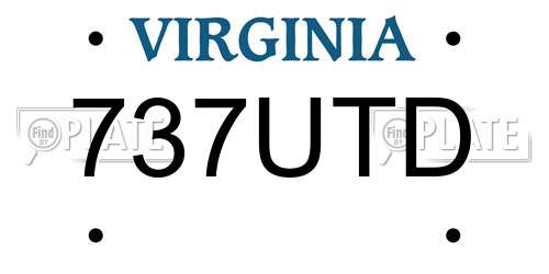 737UTD Virginia License Plate