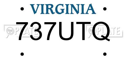 737UTQ Virginia License Plate