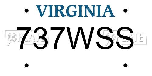 737WSS Virginia License Plate