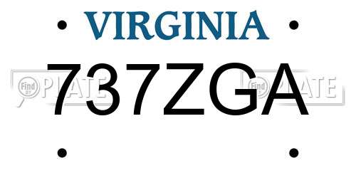 737ZGA Virginia License Plate