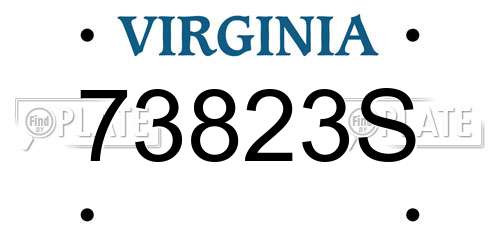 73823S Virginia License Plate