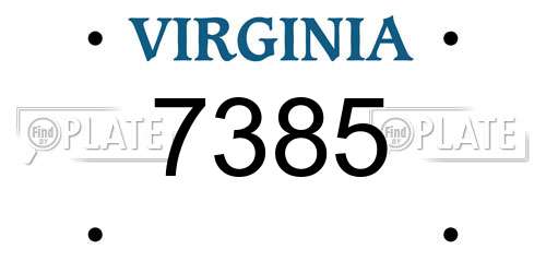 7385 Virginia License Plate