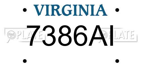 7386AI Virginia License Plate