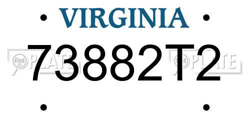73882T2 Virginia License Plate
